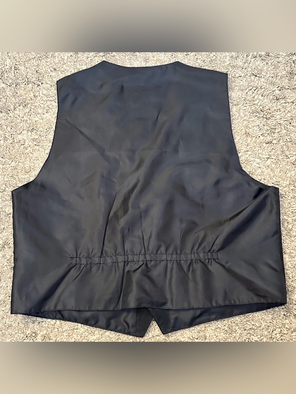 Vintage Dual Control Men’s Size XL Black 100% Leather/Nylon Button-Up Vest - Picture 2 of 7